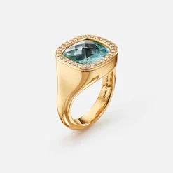 Cushion ring pavé