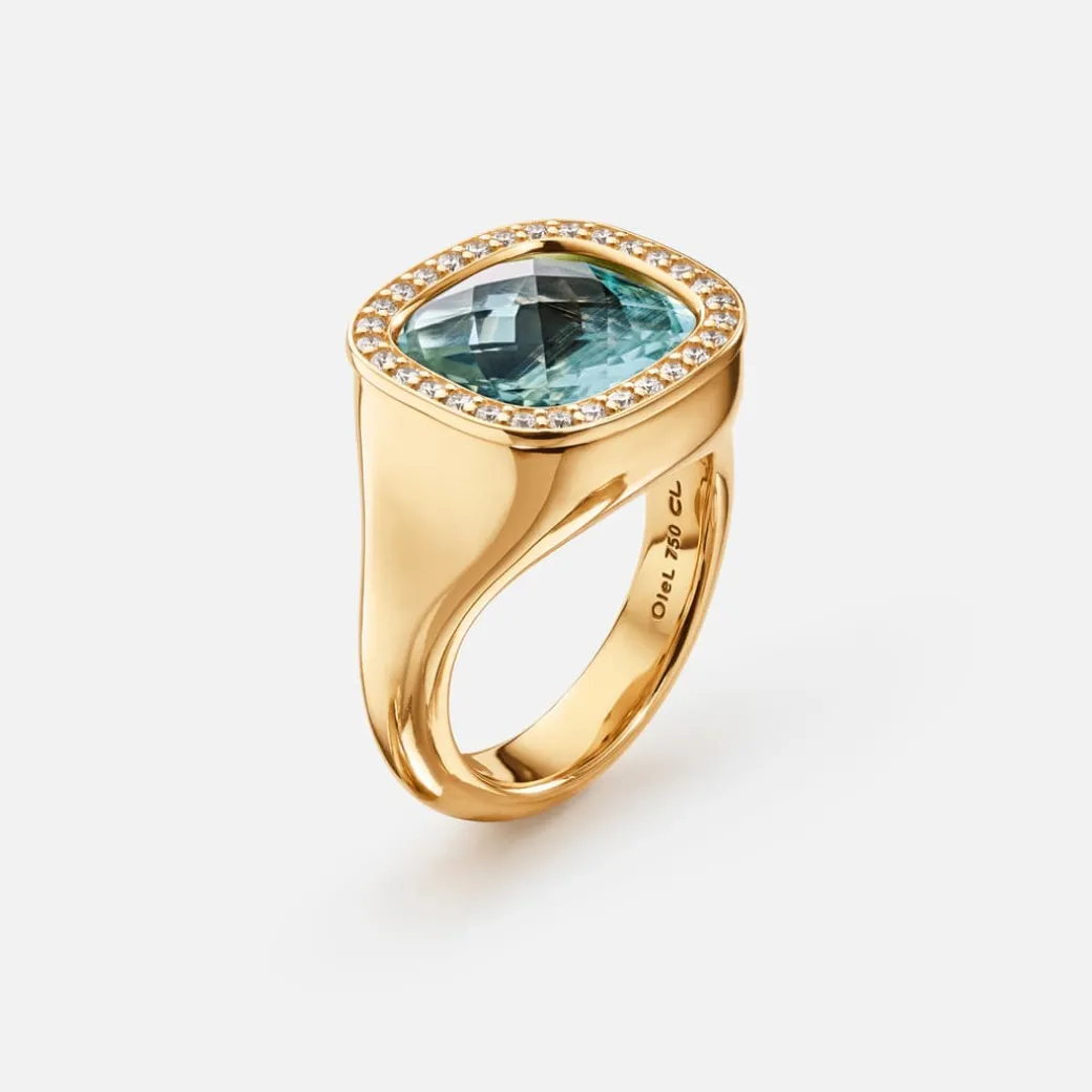 Cushion ring pavé