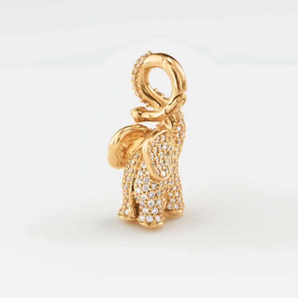 Elephant vedhæng medium pavé