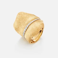 Leaves ring stor pavé