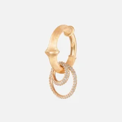 Nature earring pendant small pavé