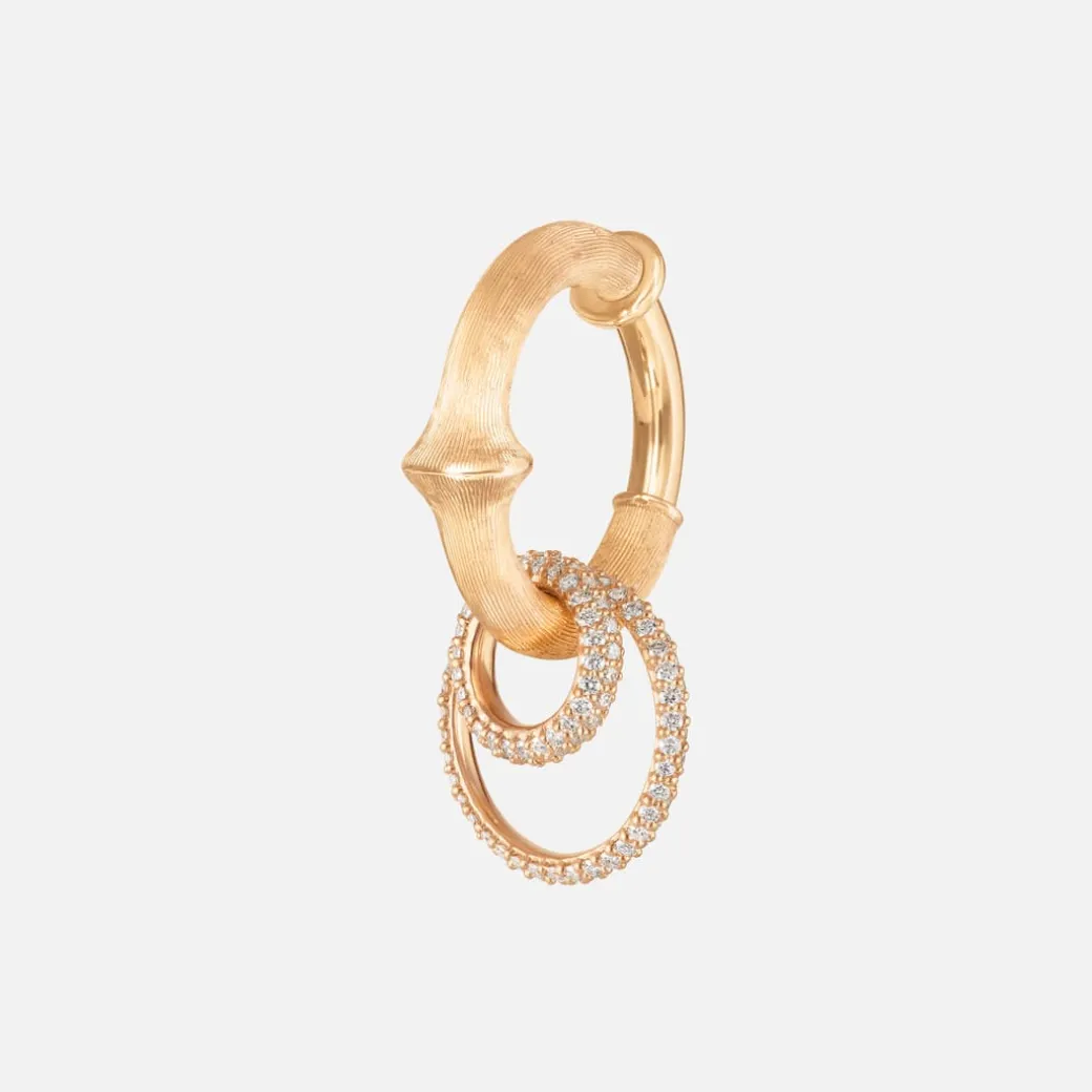 Nature earring pendant small pavé