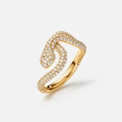 Snakes ring lille pavé