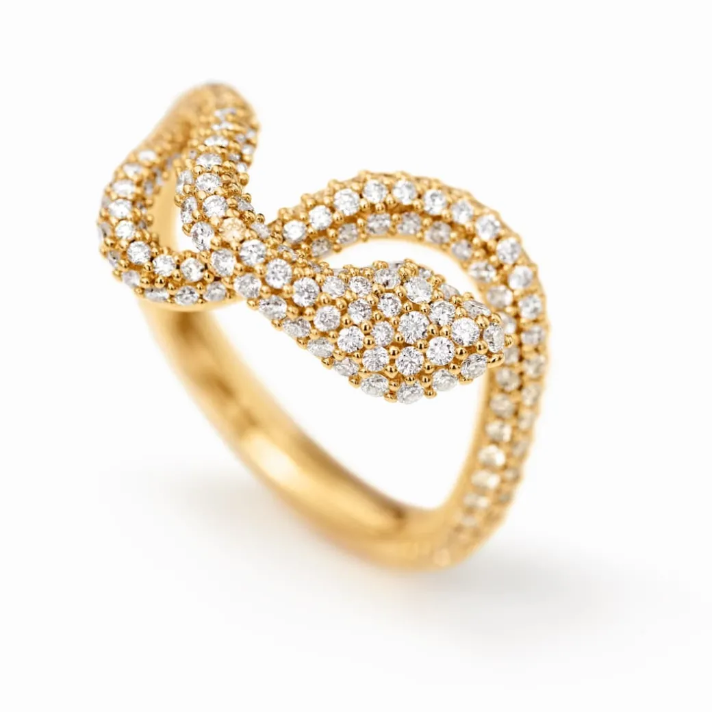 Snakes ring lille pavé